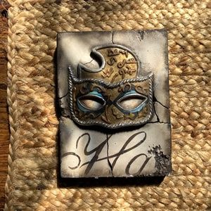 Harlequin mask wall plaque.  Measures 6”W x 8” H